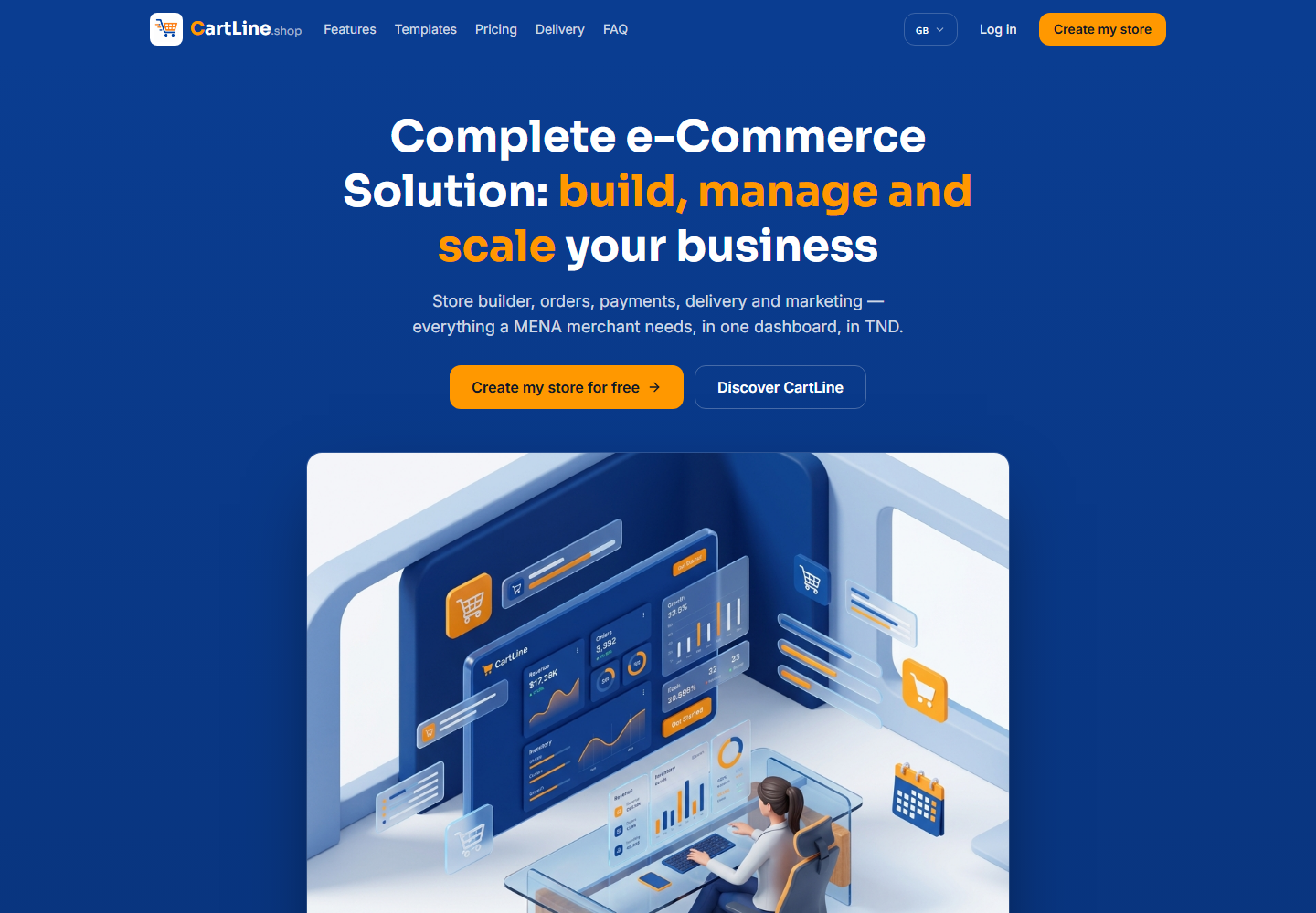 CartLine merchant dashboard with commerce analytics and order tools